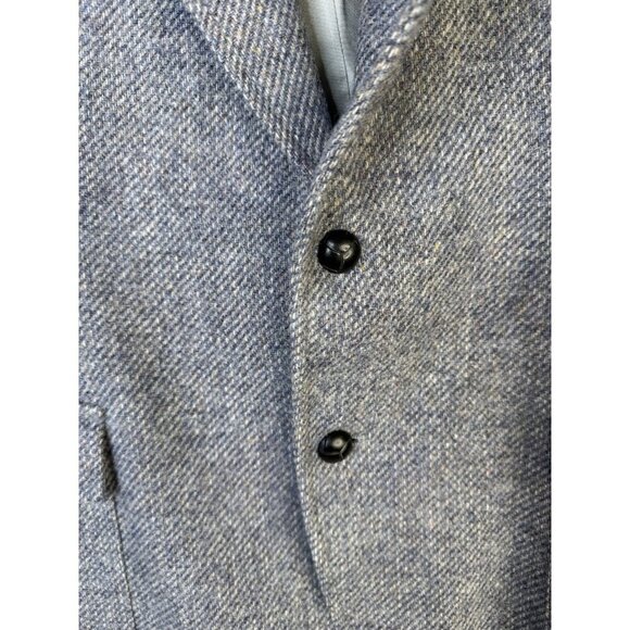 VTG Pendleton Blazer Men's 44 Wool Blue Gray USA 70s Western Yoke Elbow Patch - Picture 5 of 15